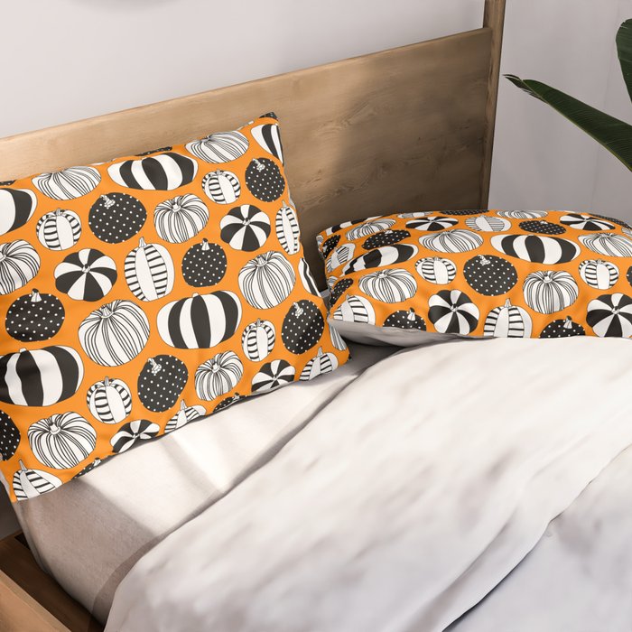 Autumn pumpkin harvest art pattern Pillow Sham Gallery Image 2