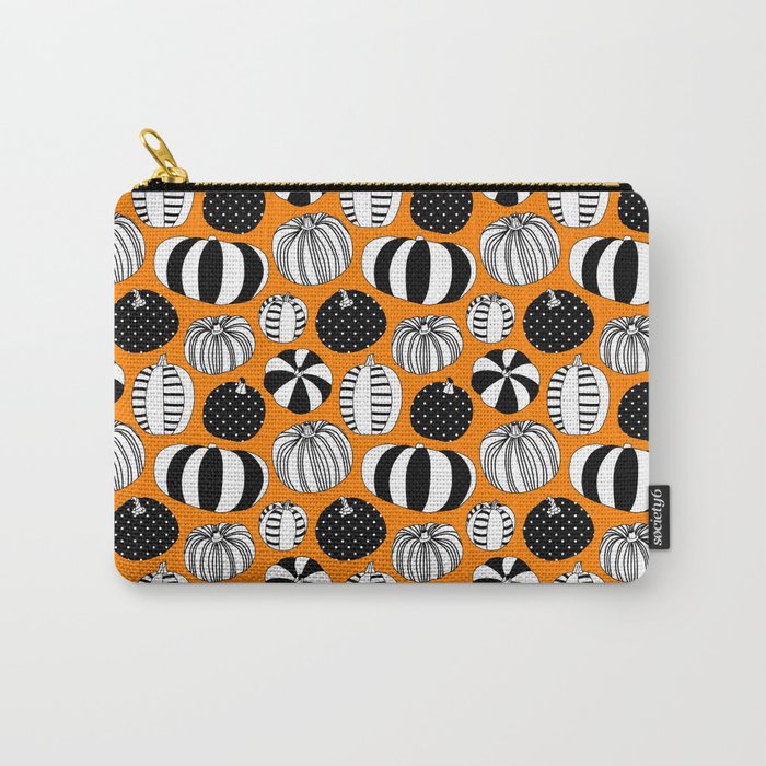 Autumn pumpkin harvest art pattern Carry All Pouch Gallery Image 1