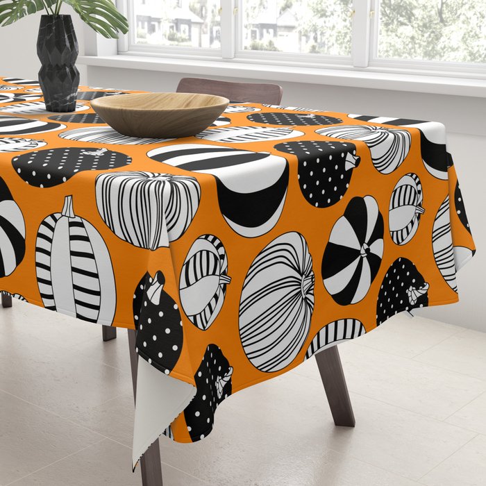 Autumn pumpkin harvest art pattern Tablecloth Gallery Image 3