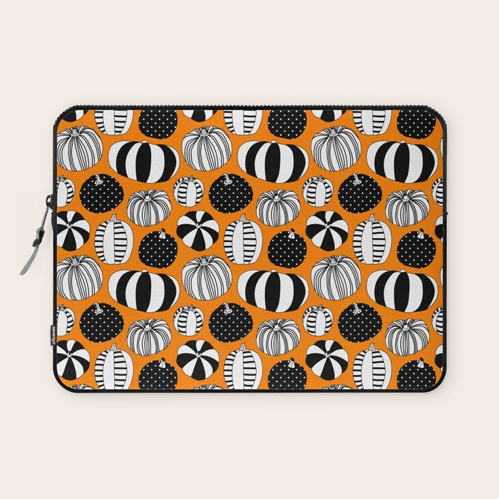 Autumn pumpkin harvest art pattern Laptop Sleeve Gallery Image 1