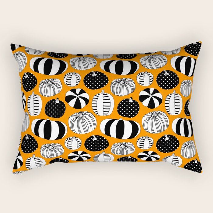 Autumn pumpkin harvest art pattern Rectangular Pillow Gallery Image 1