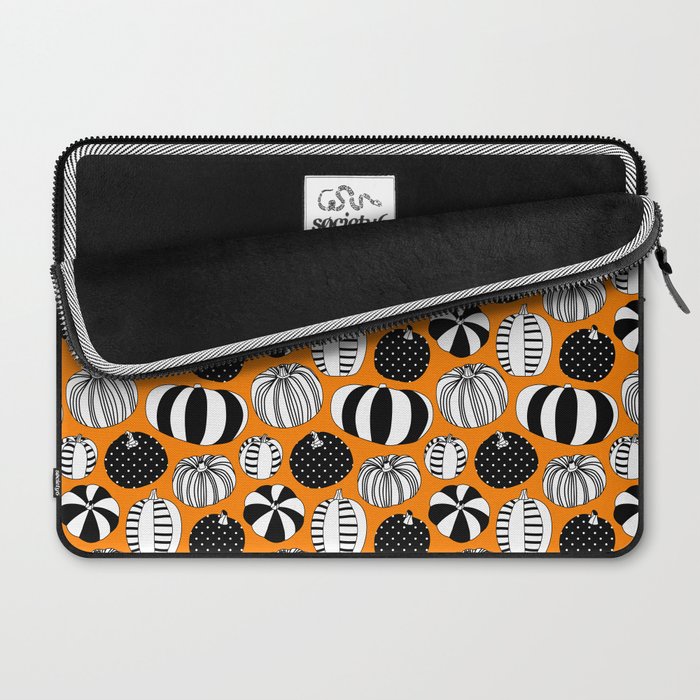 Autumn pumpkin harvest art pattern Laptop Sleeve Gallery Image 2