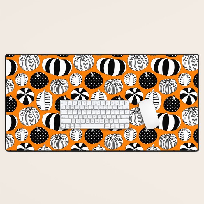 Autumn pumpkin harvest art pattern Desk Mat Gallery Image 1