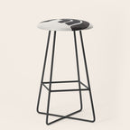 Turn Around Couple Mid Century Modern Minimalist Black Ink Painting Funky Tribal Stool Gallery Image 1