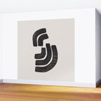 Turn Around Couple Mid Century Modern Minimalist Black Ink Painting Funky Tribal Wall Mural Gallery Image 2