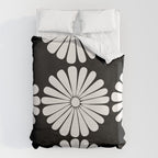 Retro Daisy Abstract II Black and White Bold Floral Duvet Cover Gallery Image 6