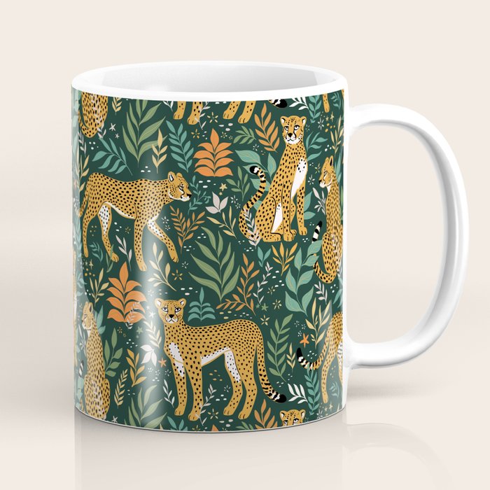 Spring Cheetah Pattern II - Lush Green Coffee Mug Gallery Image 1
