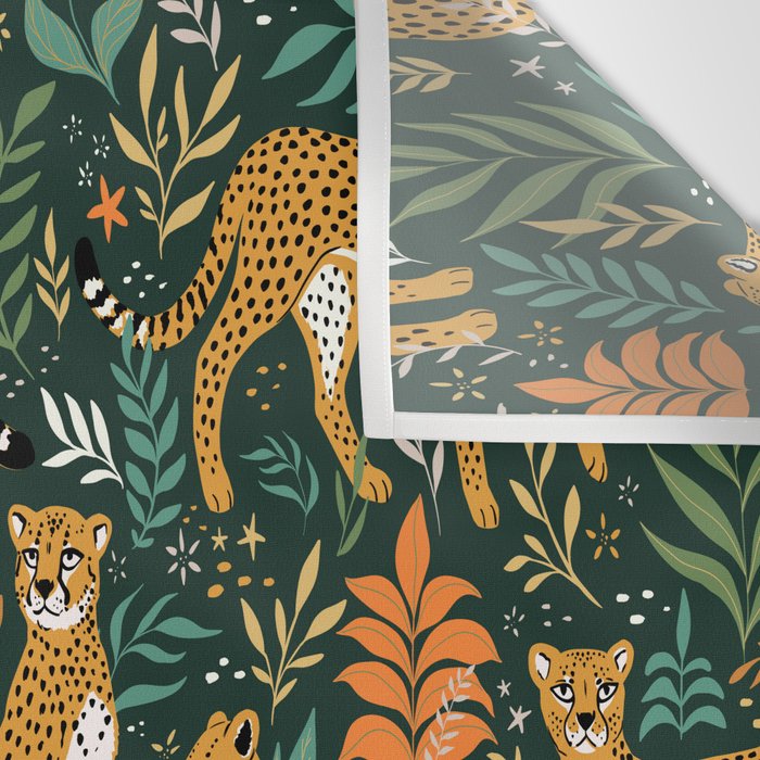 Spring Cheetah Pattern II - Lush Green Wall Tapestry Gallery Image 3