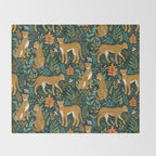 Spring Cheetah Pattern II - Lush Green Throw Blanket Gallery Image 2
