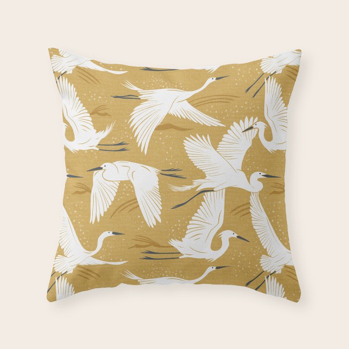 Soaring Wings - Goldenrod Yellow Throw Pillow Gallery Image 1
