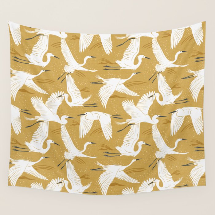 Soaring Wings - Goldenrod Yellow Wall Tapestry Gallery Image 4
