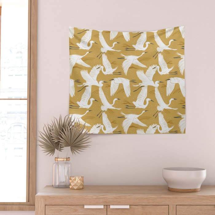 Soaring Wings - Goldenrod Yellow Wall Tapestry Gallery Image 2