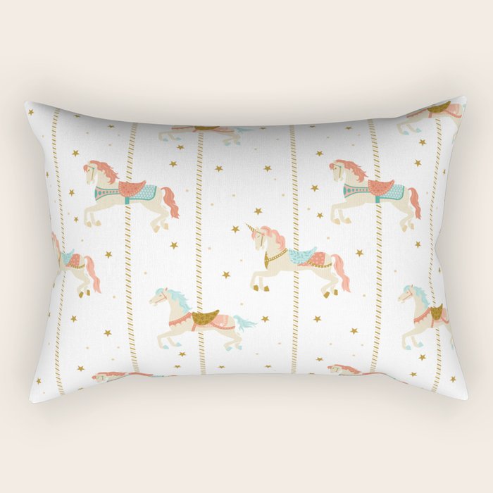 Carousel Horses Rectangular Pillow Gallery Image 2