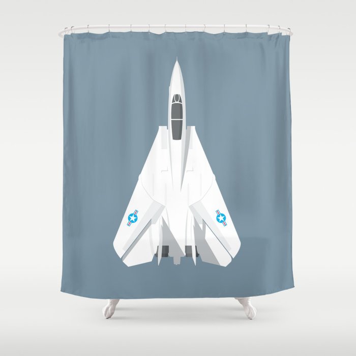F-14 Tomcat Jet Aircraft - Slate Shower Curtain Gallery Image 1