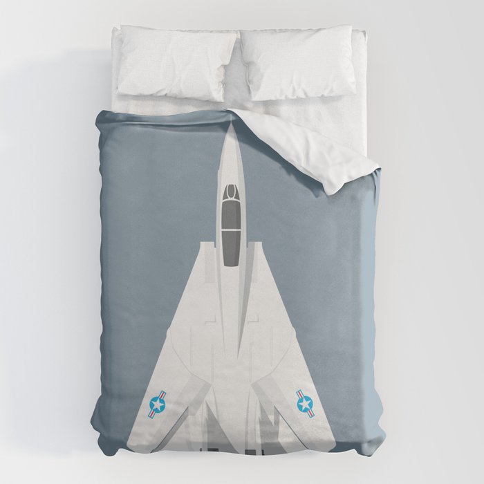 F-14 Tomcat Jet Aircraft - Slate Duvet Cover Gallery Image 1