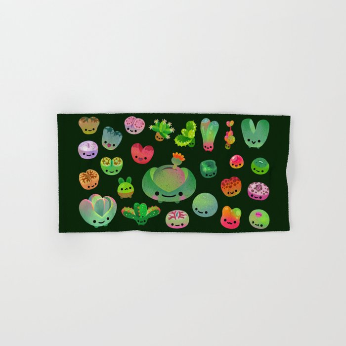 Baby succulent 3 - Mesembs (dark) Bath Towel Gallery Image 1