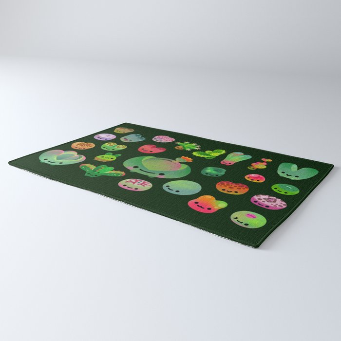 Baby succulent 3 - Mesembs (dark) Rug Gallery Image 3