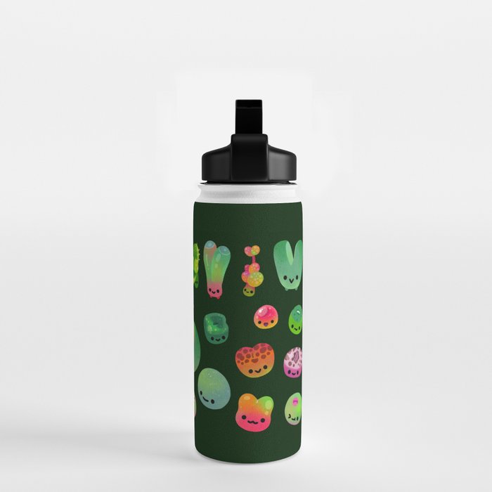 Baby succulent 3 - Mesembs (dark) Water Bottle Gallery Image 2