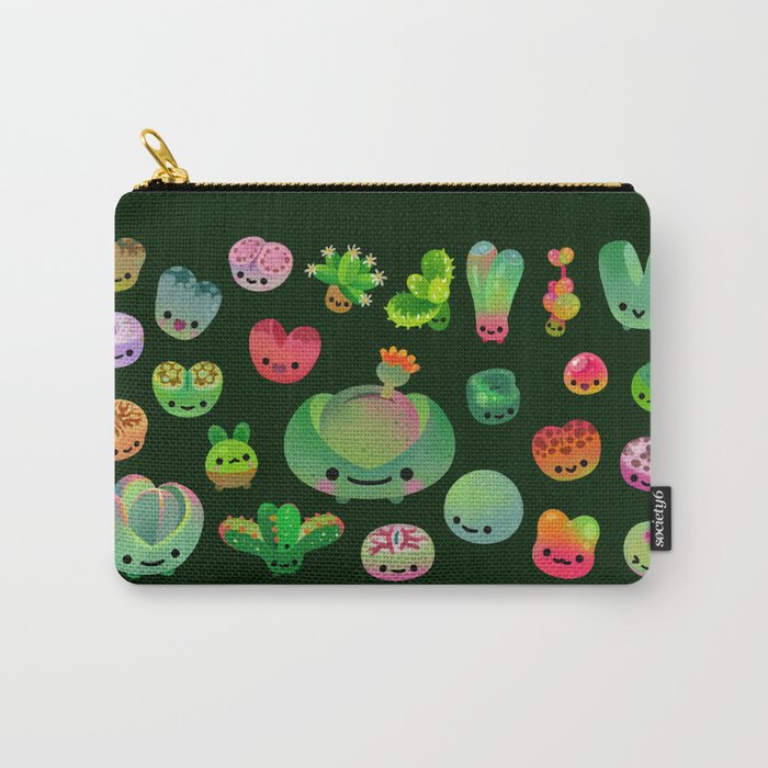 Baby succulent 3 - Mesembs (dark) Carry All Pouch Gallery Image 1