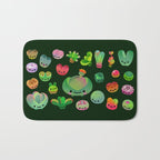 Baby succulent 3 - Mesembs (dark) Bath Mat Gallery Image 1