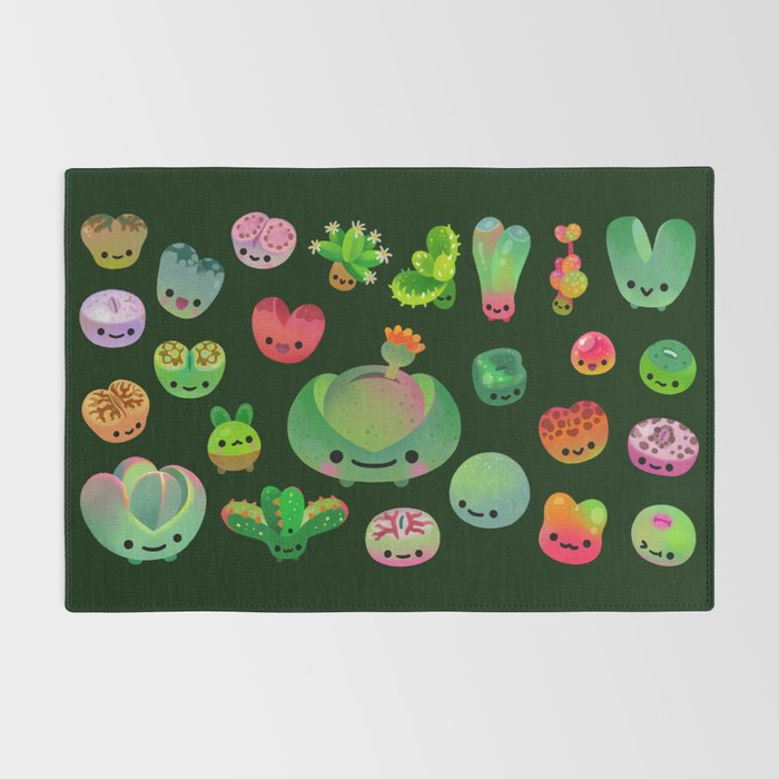 Baby succulent 3 - Mesembs (dark) Rug Gallery Image 2