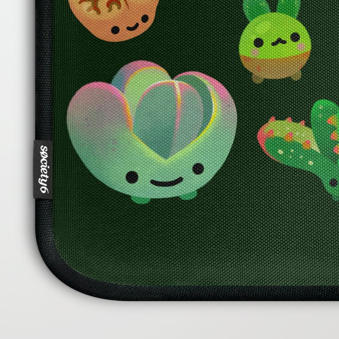 Baby succulent 3 - Mesembs (dark) Laptop Sleeve Gallery Image 3