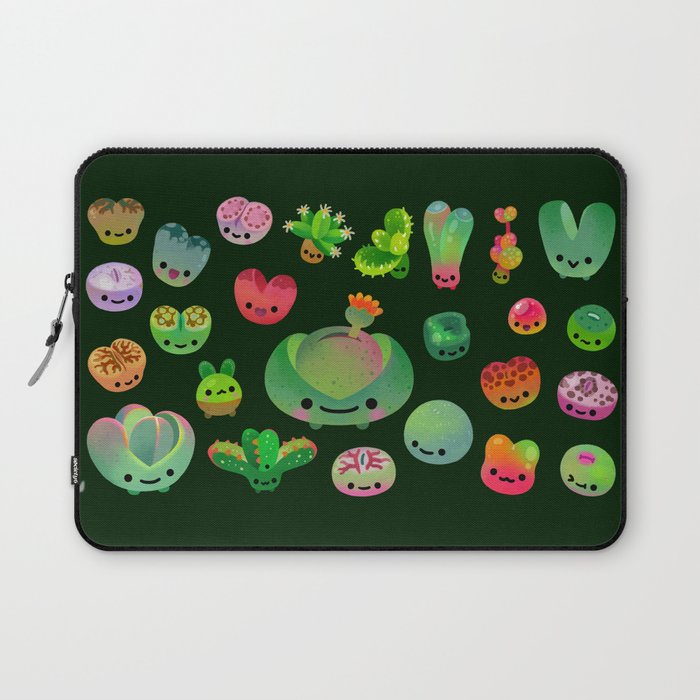 Baby succulent 3 - Mesembs (dark) Laptop Sleeve Gallery Image 1