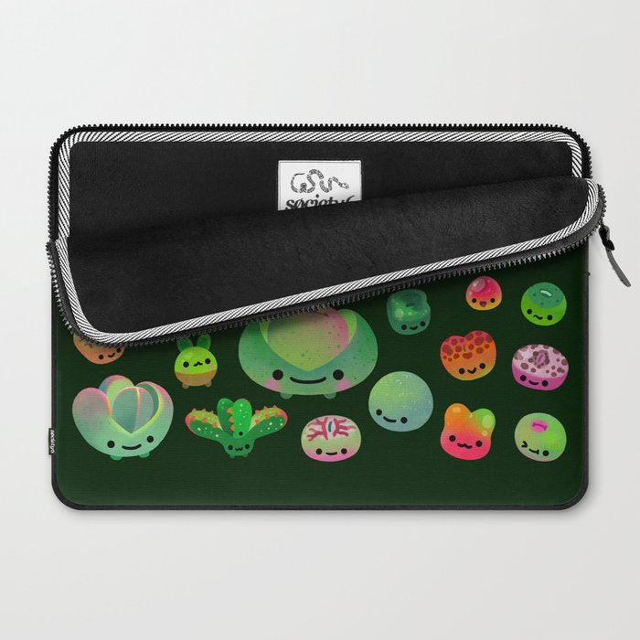 Baby succulent 3 - Mesembs (dark) Laptop Sleeve Gallery Image 2