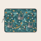 Sloth Hanging in a Teal Forest Laptop Sleeve Gallery Image 1
