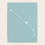 Aries Zodiac Star Constellation Line Art Pastel Teal Poster Gallery Image 4