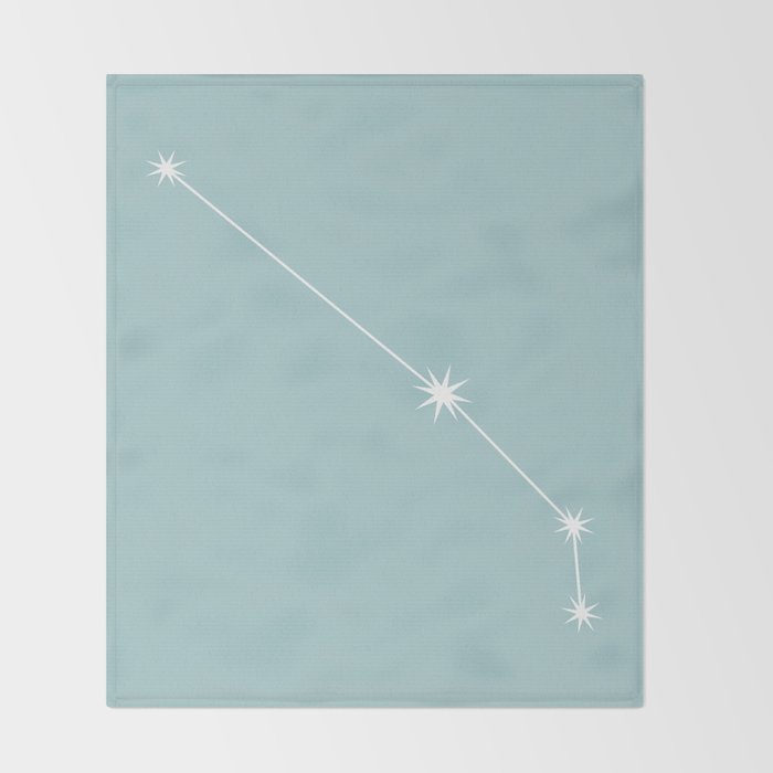 Aries Zodiac Star Constellation Line Art Pastel Teal Throw Blanket Gallery Image 2