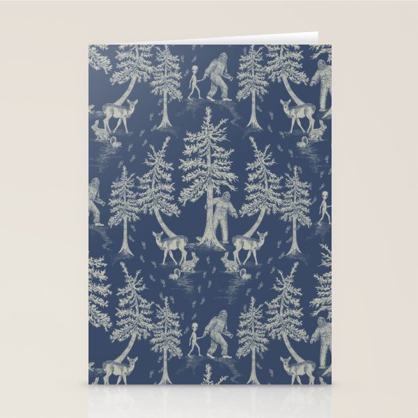 Navy Blue Bigfoot & Friends Stationery Card Gallery Image 2