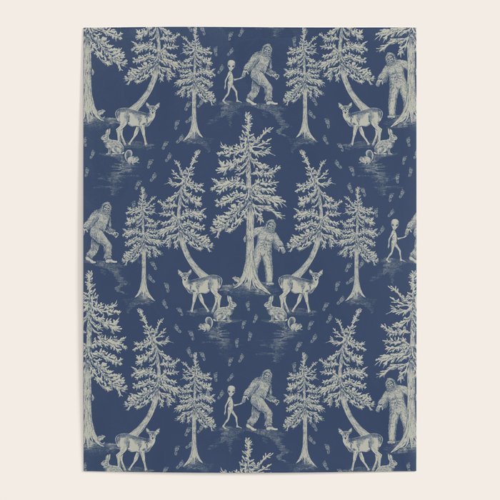 Navy Blue Bigfoot & Friends Poster Gallery Image 1