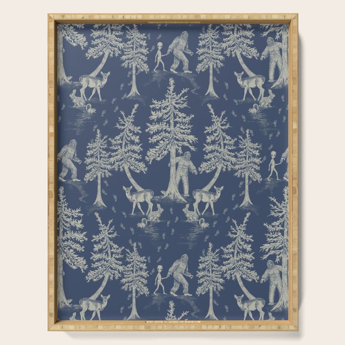 Navy Blue Bigfoot & Friends Serving Tray Gallery Image 1