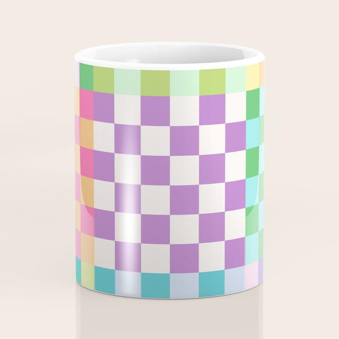 Rainbow Checks Coffee Mug Gallery Image 4