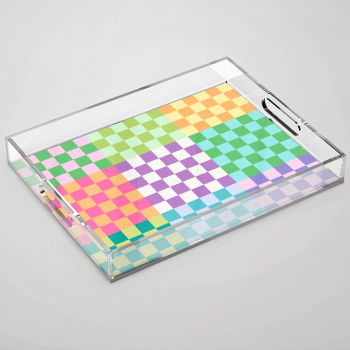 Rainbow Checks Acrylic Tray Gallery Image 1