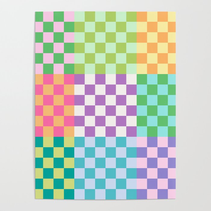 Rainbow Checks Poster Gallery Image 4