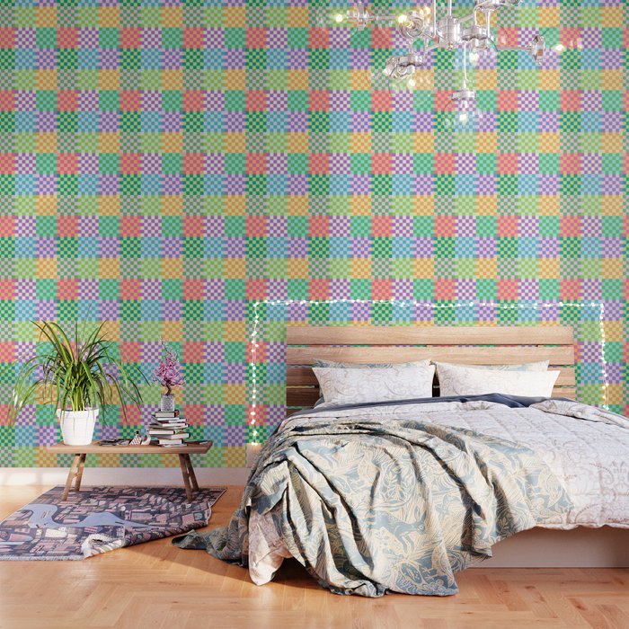 Rainbow Checks Wallpaper Gallery Image 3