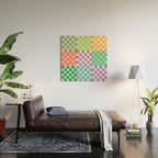 Rainbow Checks Wood Wall Art Gallery Image 2