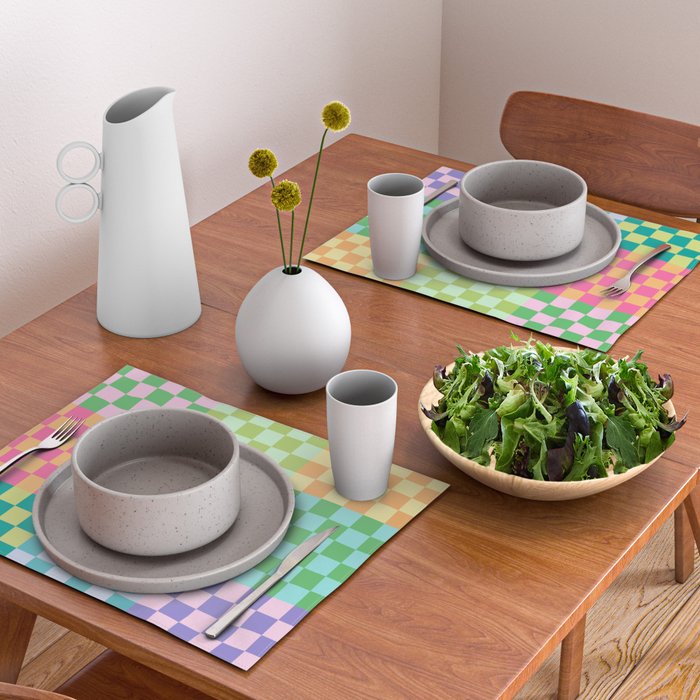 Rainbow Checks Placemat Gallery Image 2