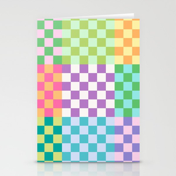 Rainbow Checks Stationery Card Gallery Image 2