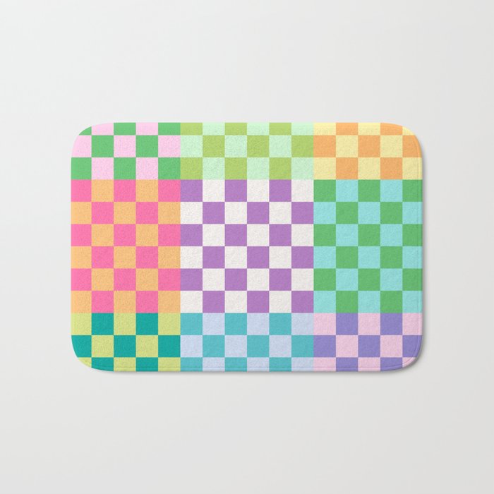 Rainbow Checks Bath Mat Gallery Image 1