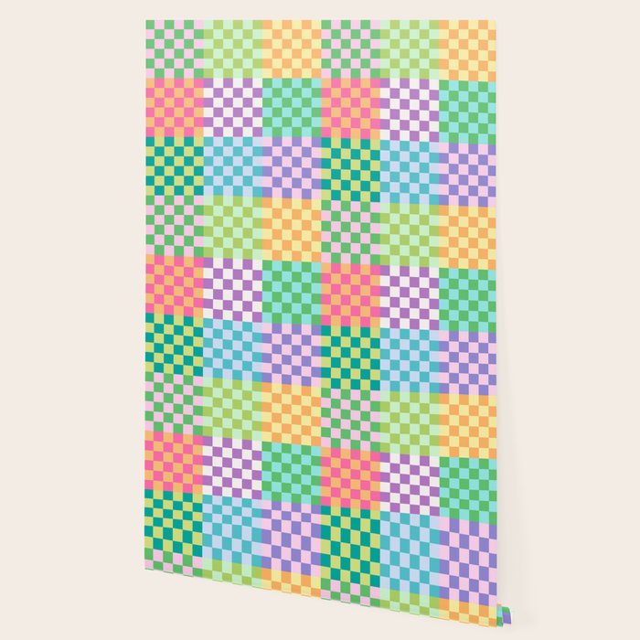 Rainbow Checks Wallpaper Gallery Image 2