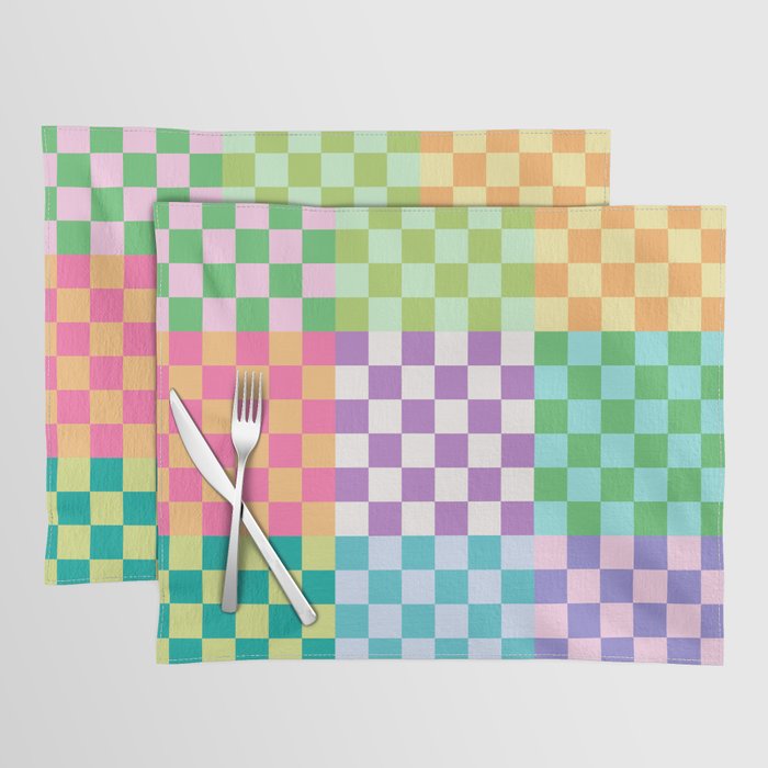 Rainbow Checks Placemat Gallery Image 1