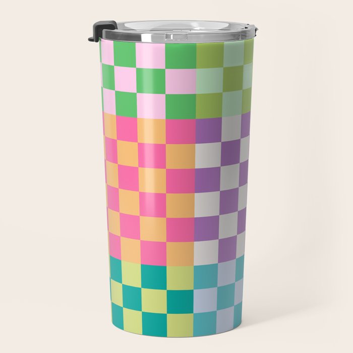 Rainbow Checks Travel Mug Gallery Image 3
