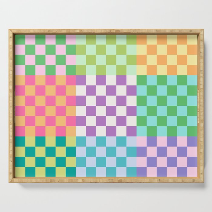 Rainbow Checks Serving Tray Gallery Image 1