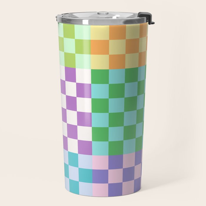 Rainbow Checks Travel Mug Gallery Image 2