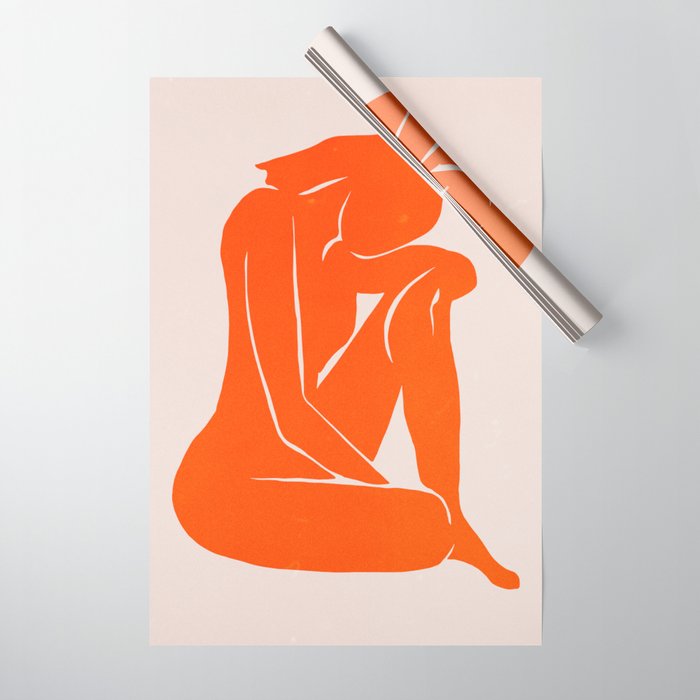 Nude II: Torch Orange Edition Wrapping Paper Gallery Image 1