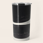 Mid Century Modern Minimalist Abstract Art Brush Strokes Black & White Ink Art Tribal Pebbles Travel Mug Gallery Image 1