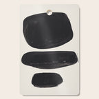 Mid Century Modern Minimalist Abstract Art Brush Strokes Black & White Ink Art Tribal Pebbles Cutting Board Gallery Image 1